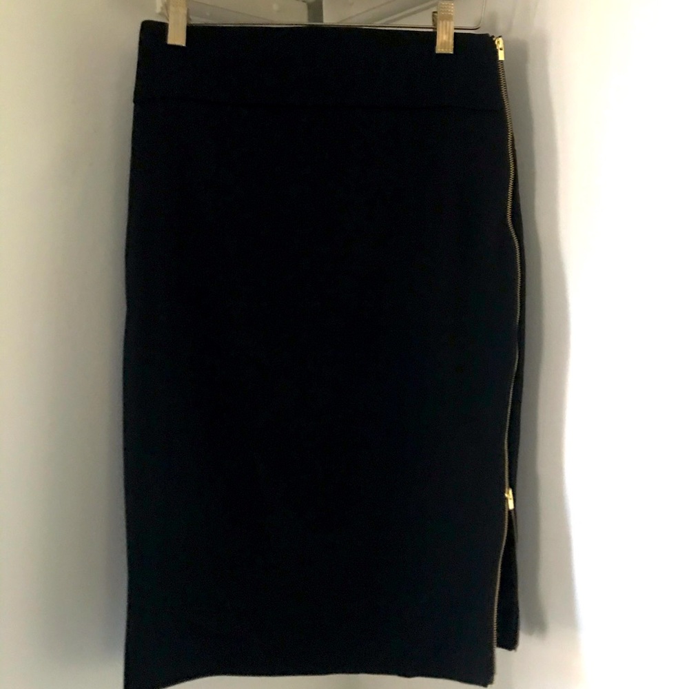 Express black midi skirt with gold zipper
